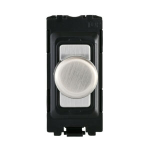 Grid Range - Saxby Electrical Grid 1G 2-Way 100W LED Dimmer Module Brushed Steel (GD20RDBSB)