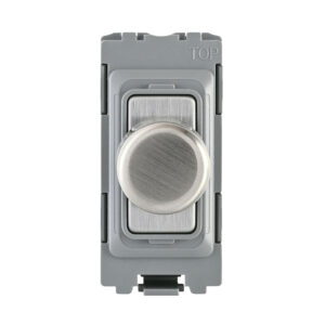 Grid Range - Saxby Electrical Grid 1G 2-Way 100W LED Dimmer Module Brushed Steel (GD20RDBSG)