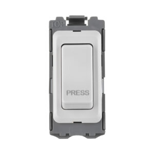 Grid Range - Saxby Electrical Grid 20A SP Retractive (Press) Grid Module White (GD20RWH)