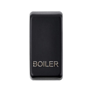Grid Range - Saxby Electrical Grid Cover Marked "BOILER" Matt Black (GDRBOBL)