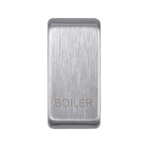 Grid Range - Saxby Electrical Grid Cover Marked "BOILER" Brushed Steel (GDRBOBS)