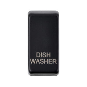 Grid Range - Saxby Electrical Grid Cover Marked "DISHWASHER" Matt Black (GDRDWBL)