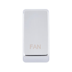 Grid Range - Saxby Electrical Grid Cover Marked "FAN" Polished Chrome (GDRFANPC)