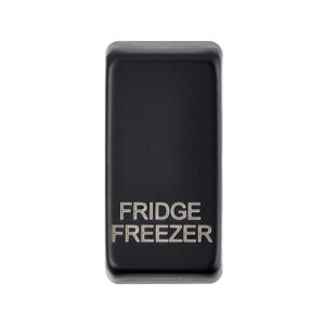 Grid Range - Saxby Electrical Grid Cover Marked "FRIDGE FREEZER" Matt Black (GDRFFBL)