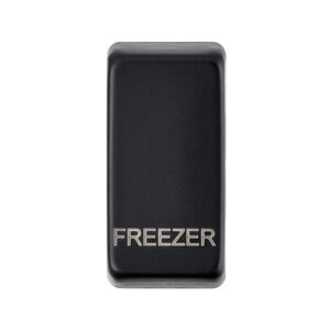 Grid Range - Saxby Electrical Grid Cover Marked "FREEZER" Matt Black (GDRFREBL)