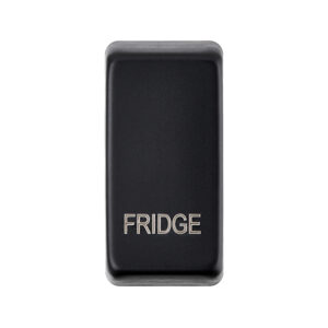 Grid Range - Saxby Electrical Grid Cover Marked "FRIDGE" Matt Black (GDRFRIBL)