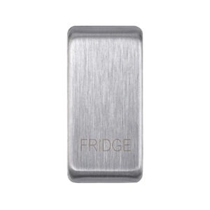Grid Range - Saxby Electrical Grid Cover Marked "FRIDGE" Brushed Steel (GDRFRIBS)