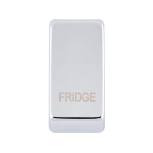 Grid Range - Saxby Electrical Grid Cover Marked "FRIDGE" Polished Chrome (GDRFRIPC)