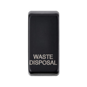 Grid Range - Saxby Electrical Grid Cover Marked "WASTE DISPOSAL" Matt Black (GDRWDBL)