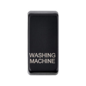 Grid Range - Saxby Electrical Grid Cover Marked "WASHING MACHINE" Matt Black (GDRWMBL)