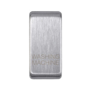 Grid Range - Saxby Electrical Grid Cover Marked "WASHING MACHINE" Brushed Steel (GDRWMBS)