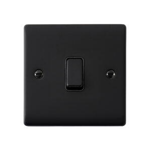 Saxby Electrical Raised Screwed 10AX 1G 2-Way Switch Matt Black