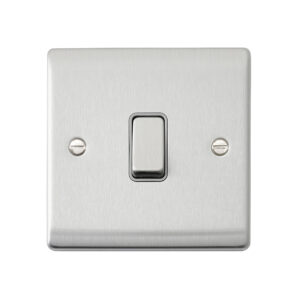 Saxby Electrical Raised Screwed 10AX 1G 2-Way Switch Brushed Steel