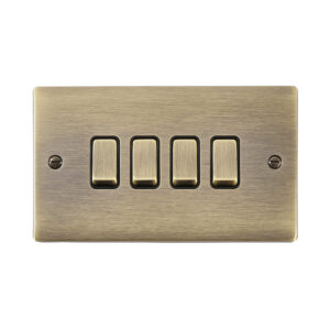 Saxby Electrical Raised Screwed 10AX 4G 2-Way Switch Antique Brass