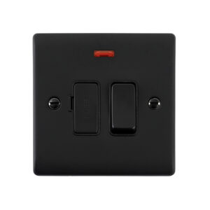Saxby Electrical Raised Screwed 13A Switched Fused Spur Unit with Neon Matt Black