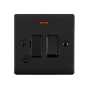 Saxby Electrical Raised Screwed 13A Switched Fused Spur Unit with Flex Outlet and Neon Matt Black