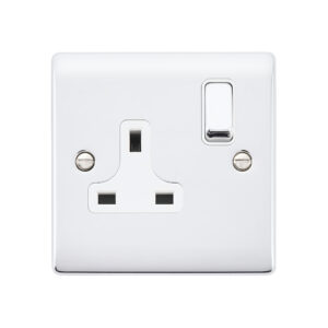 Saxby Electrical Raised Screwed 13A 1G DP Socket Polished Chrome (RS412PCW)