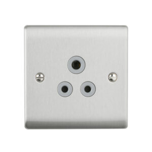 Saxby Electrical Raised Screwed 5A UnSocket Brushed Steel (RS429BSG)