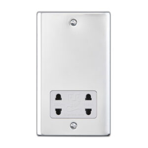 Saxby Electrical Raised Screwed Dual Voltage Shaver Socket Polished Chrome (RS441PCW)