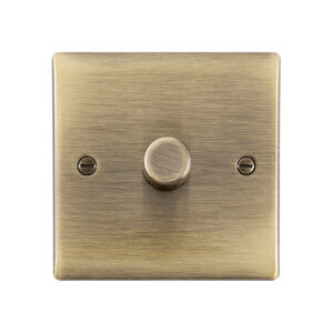 Saxby Electrical Raised Screwed 1G LED Dimmer 5-100W Antique Brass