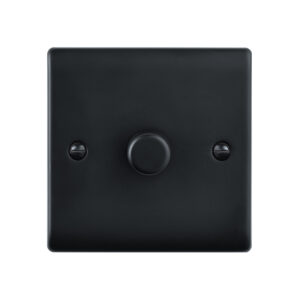 Saxby Electrical Raised Screwed 1G LED Dimmer 5-100W Matt Black (RS661BL)
