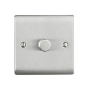 Saxby Electrical Raised Screwed 1G LED Dimmer 5-100W Brushed Steel (RS661BS)