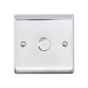 Saxby Electrical Raised Screwed 1G LED Dimmer 5-100W Polished Chrome (RS661PC)