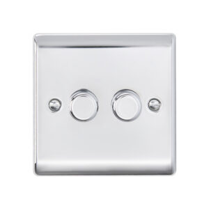 Saxby Electrical Raised Screwed 2G LED Dimmer 5-100W Polished Chrome (RS662PC)