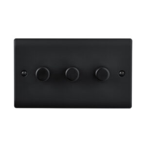 Saxby Electrical Raised Screwed 3G LED Dimmer 5-100W Matt Black (RS663BL)