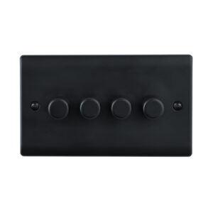 Saxby Electrical Raised Screwed 4G LED Dimmer 5-100W Matt Black (RS664BL)