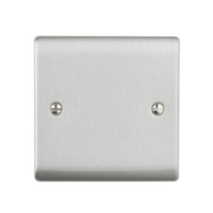 Saxby Electrical Raised Screwed 1G Blanking Plate Brushed Steel (RS881BS)