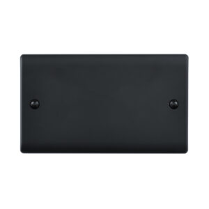 Saxby Electrical Raised Screwed 2G Blanking Plate Matt Black (RS882BL)