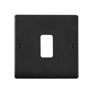 Saxby Electrical Raised Screwed 1G Grid Front Plate Matt Black