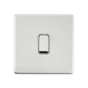 Saxby Electrical - Saxby Electrcial Screwless 10AX 1G 2-Way Switch Brushed Steel (SL101BSG)