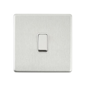 Saxby Electrical - Saxby Electrcial Screwless 10AX 1G 2-Way Switch Brushed Steel (SL101BSW)