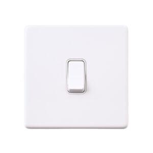 Saxby Electrical - Saxby Electrcial Screwless 10AX 1G 2-Way Switch Matt White (SL101WHW)