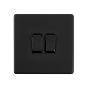 Saxby Electrical - Saxby Electrcial Screwless 10AX 2G 2-Way Switch Matt Black (SL102BLB)