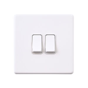 Saxby Electrical - Saxby Electrcial Screwless 10AX 2G 2-Way Switch Matt White (SL102WHW)