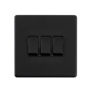 Saxby Electrical - Saxby Electrcial Screwless 10AX 3G 2-Way Switch Matt Black (SL103BLB)