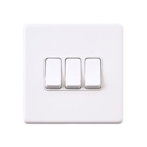 Saxby Electrical - Saxby Electrcial Screwless 10AX 3G 2-Way Switch Matt White (SL103WHW)