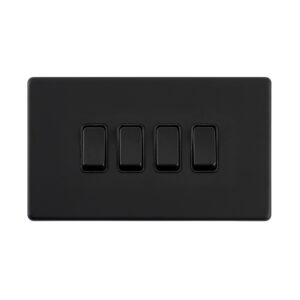 Saxby Electrical - Saxby Electrcial Screwless 10AX 4G 2-Way Switch Matt Black (SL104BLB)