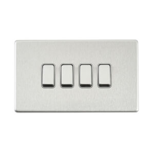 Saxby Electrical - Saxby Electrcial Screwless 10AX 4G 2-Way Switch Brushed Steel (SL104BSG)