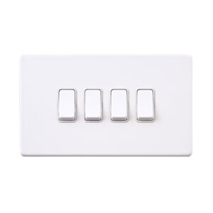 Saxby Electrical - Saxby Electrcial Screwless 10AX 4G 2-Way Switch Matt White (SL104WHW)