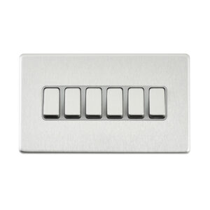 Saxby Electrical - Saxby Electrcial Screwless 10AX 6G 2-Way Switch Brushed Steel (SL106BSG)