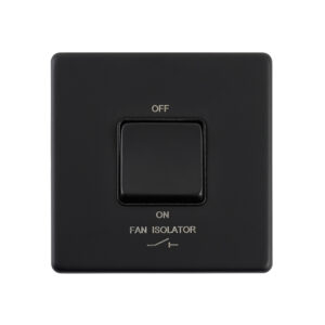 Saxby Electrical - Saxby Electrcial Screwless 10AX 1G 3-Pole Fan Isolator Switch Matt Black (SL110BLB)