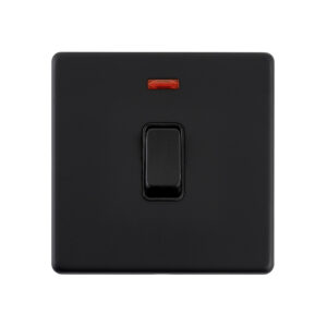 Saxby Electrical - Saxby Electrcial Screwless 20A 1G DP Switch Neon Matt Black (SL271BLB)