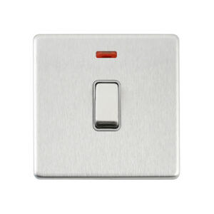 Saxby Electrical - Saxby Electrcial Screwless 20A 1G DP Switch Neon Brushed Steel (SL271BSG)