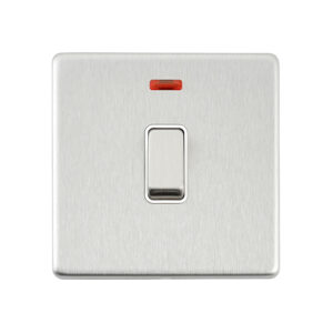 Saxby Electrical - Saxby Electrcial Screwless 20A 1G DP Switch Neon Brushed Steel (SL271BSW)