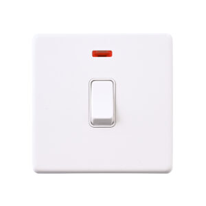 Saxby Electrical - Saxby Electrcial Screwless 20A 1G DP Switch Neon Matt White (SL271WHW)