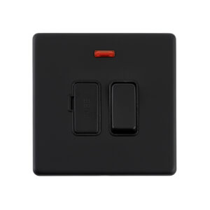 Saxby Electrical - Saxby Electrcial Screwless 13A Switched Fused Spur Unit with Neon Matt Black (SL322BLB)